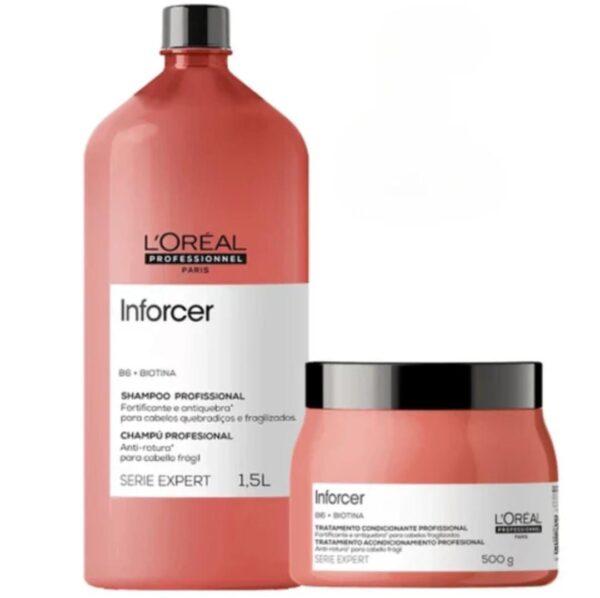 L'ORÉAL Professionnel Inforcer Strengthening Shampoo 1500ml & Hair Mask 500gm Co